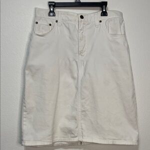Chadwicks White Denim Skirt Size 12 Waist 16” EUC